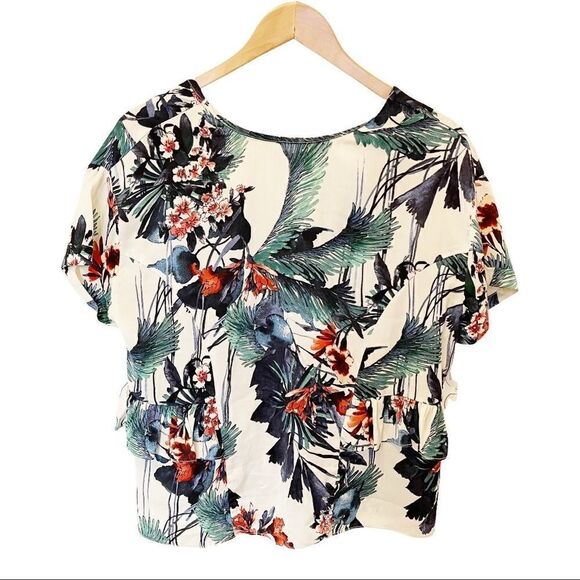 Zara Tropical print top size M - Picture 4 of 7